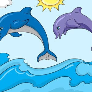 צביעה לפי מספר משחק דולפינים