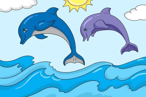 צביעה לפי מספר משחק דולפינים