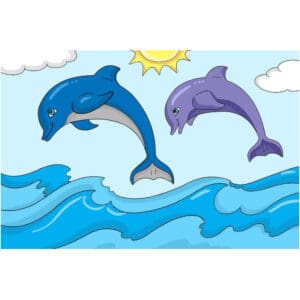 יצירה ביהלומים וצביעה משחק דולפינים