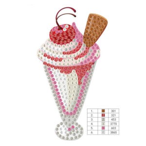 יצירה ביהלומים מגנט לקטנטנים גלידה