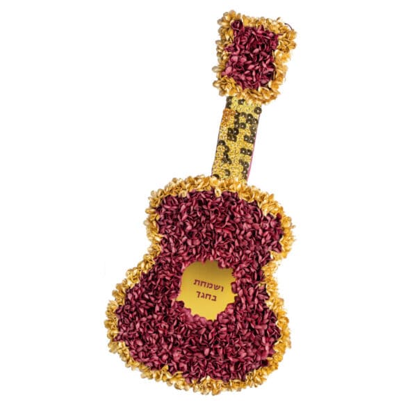 אומנות בפרחים גיטרה כינור